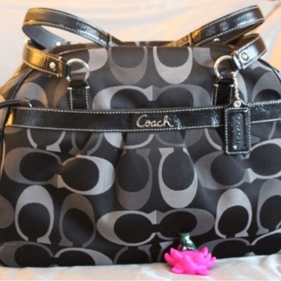 COACH ADDISON SIGNATURE BLACK NYLON TRAVEL DIAPER BAG F18376 - Picture 4 of 16